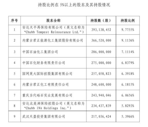 持股比例在5%以上的股東及其持股情況